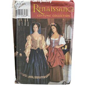 Simplicity 8715 Renaissance Costume Pattern Ms Size 10-14 Blouse Skirt Vest Over